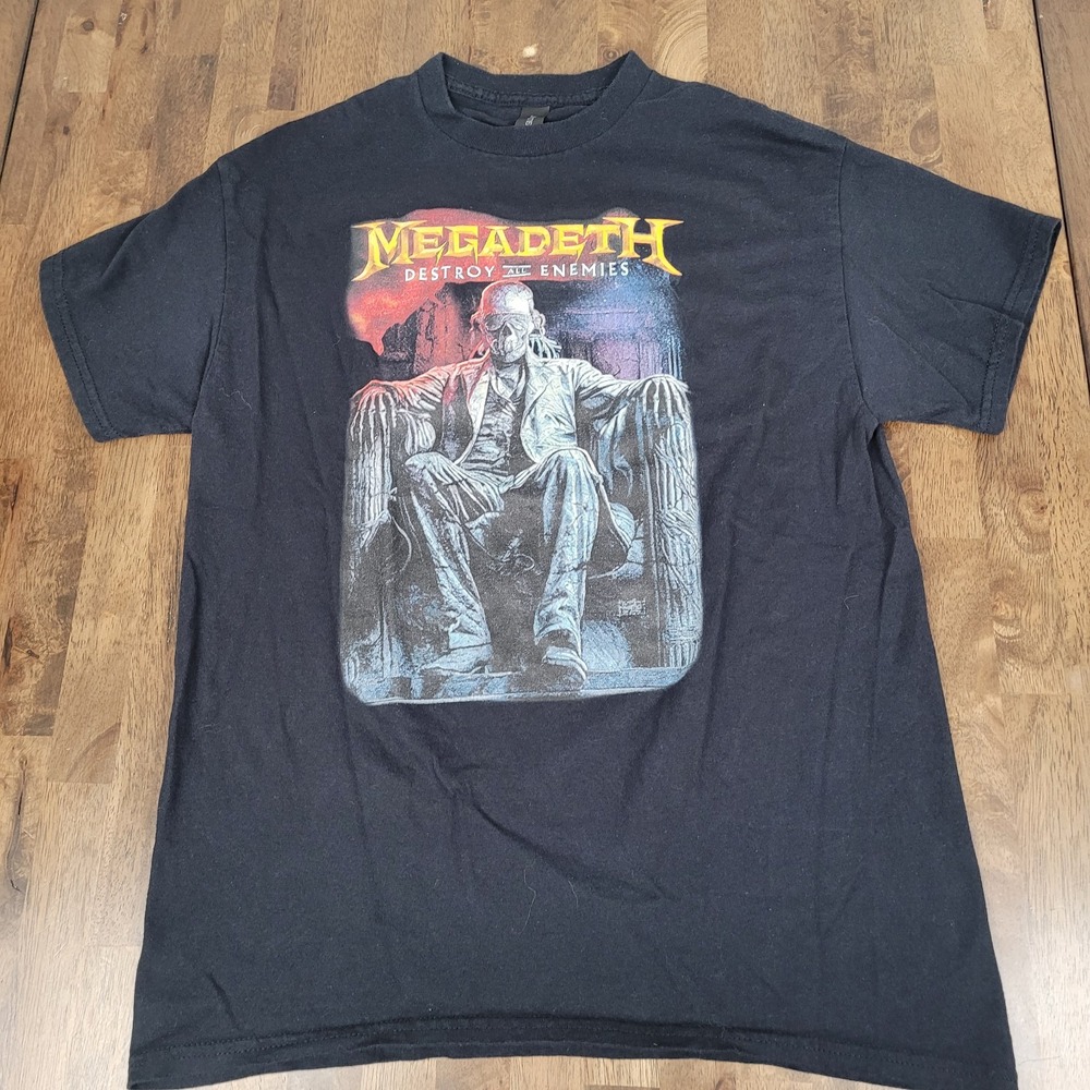 Megadeth Tour Shirt 2024 Destroy All Enemies Mudvayne Concert Tee Black Medium